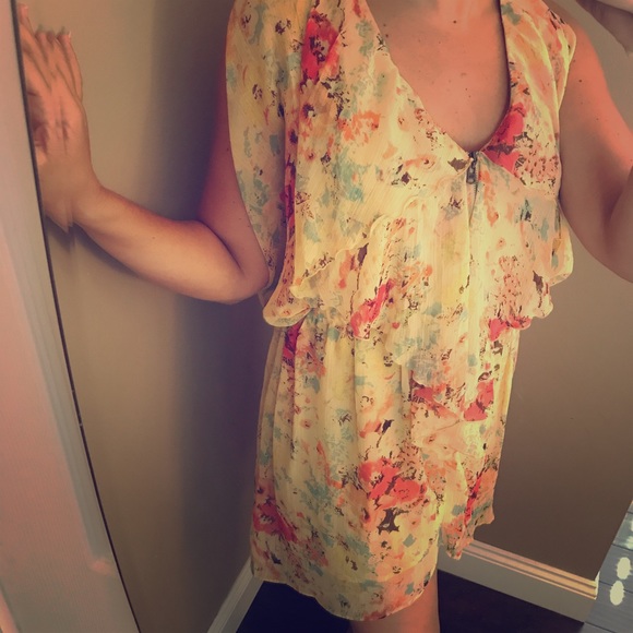NWT Buffalo butterfly splatter chiffon dress - Picture 1 of 7